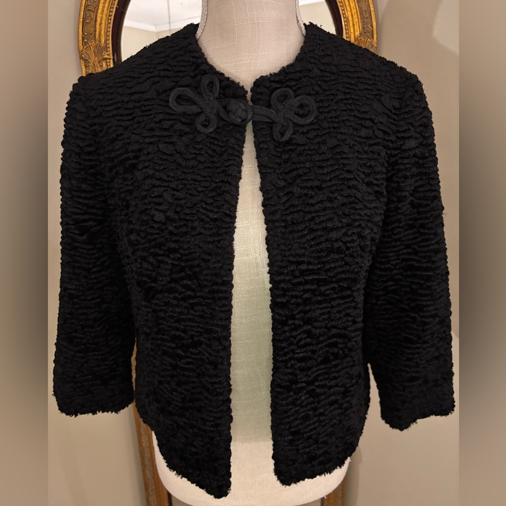 Behnaz Sarafpour Black Textured Teddy Jacket - size XS